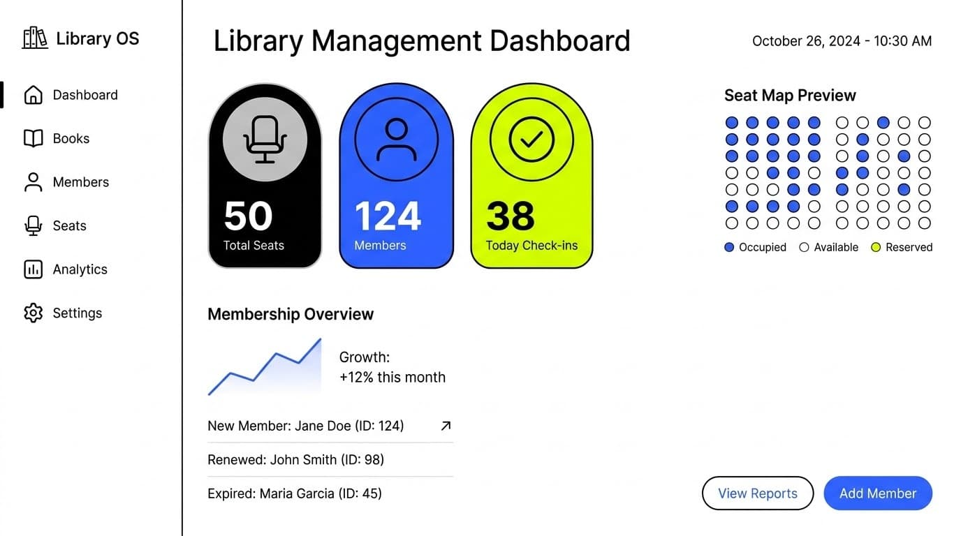 Library management illustration